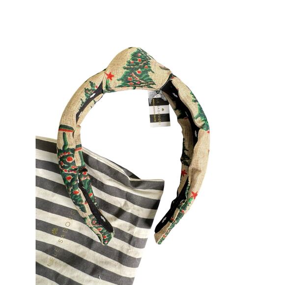Lele Sadoughi NWT Vintage Pine Knotted Christmas Headband with Dust Bag - Picture 3 of 9